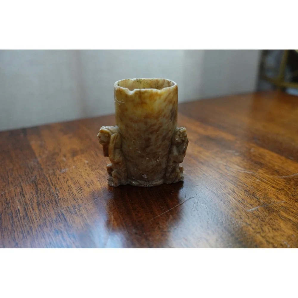 Vintage Soapstone‎ 3 wise monkeys toothpick holder